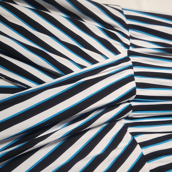 Michel Studio Faux Wrap Striped Maxi Dress - Size 1x - Picture 6 of 12